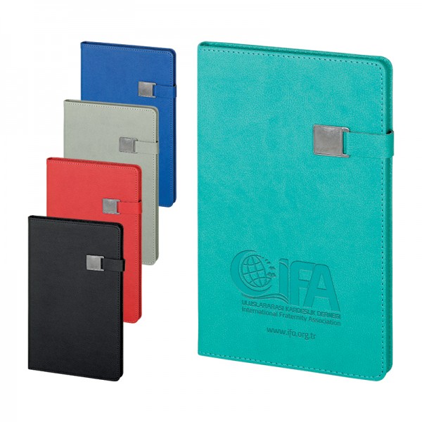 HM-20906 Siyah Termo Deri Defter (13x21 cm)