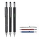 HM-21244 652 Siyah Metal Su Terazili - Tornavidalı Touchpen Kalem