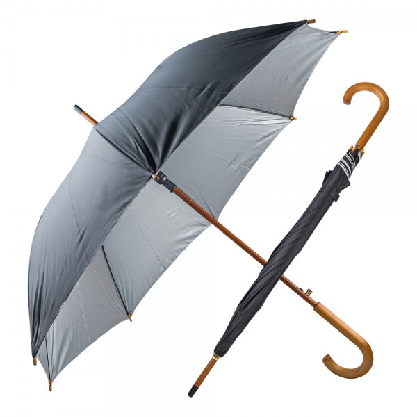 HM-3100 Siyah Ahşap Saplı Şemsiye